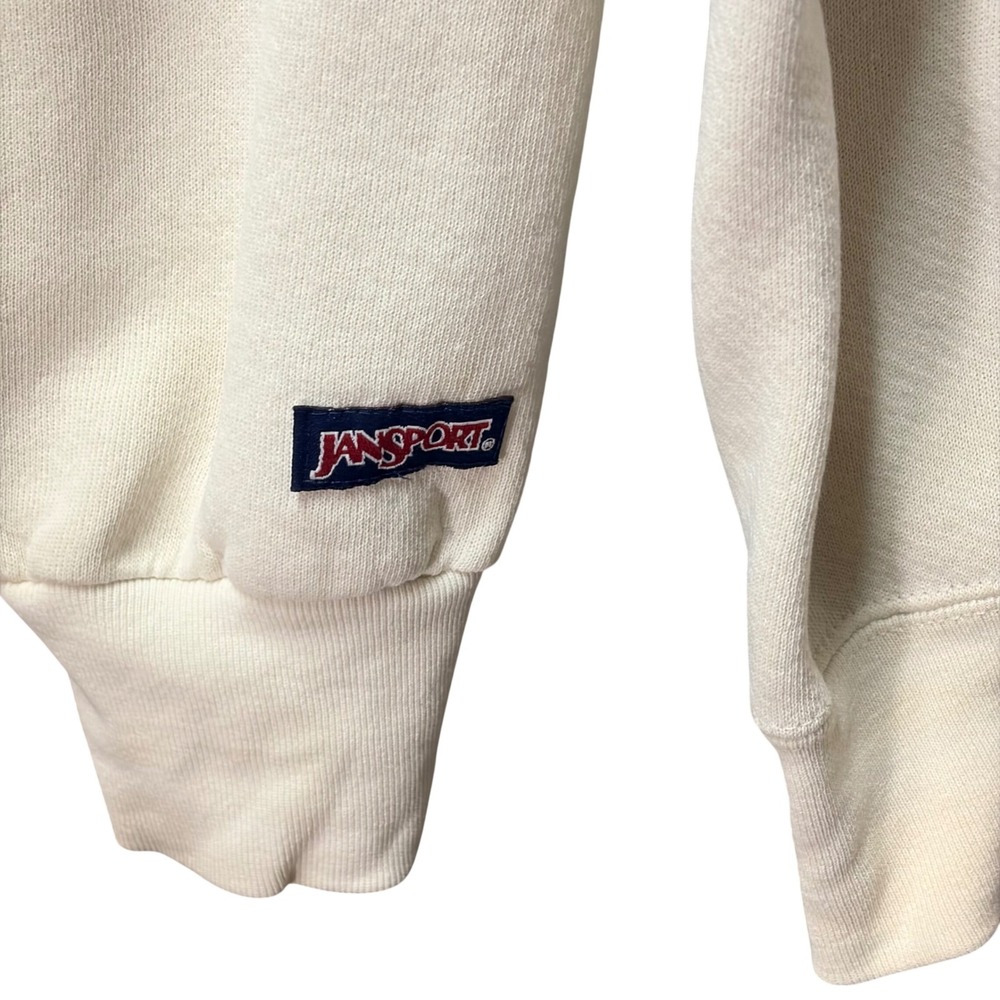 JanSport Indiana University 1990s Cream Embroidered Sweatshirt Vintage Rare IU - Picture 7 of 11